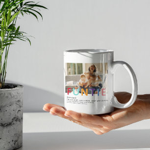 Caneca De Café Tia de Natal com Foto e Tipografia Divertida e Mod