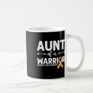 Caneca De Café Tia De Um Guerreiro - Cancer Da Fita De Ouro
