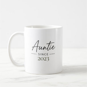 Caneca De Café Tia Desde Personalizado Ano Escrito à Mão Minimali