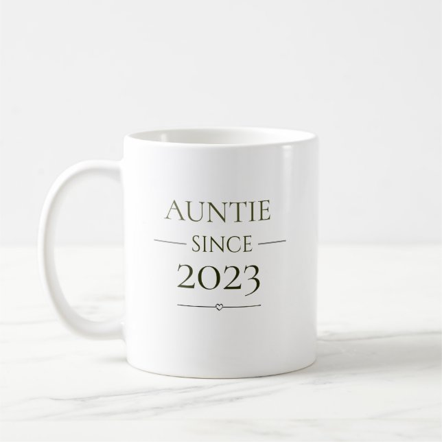 Caneca De Café Tia Desde Personalizado Ano Mínimo Papel Familiar (Esquerda)