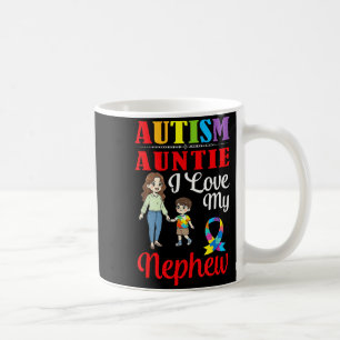 Caneca De Café Tia do Autismo Eu Amo Meu Sobrinho Conscientização