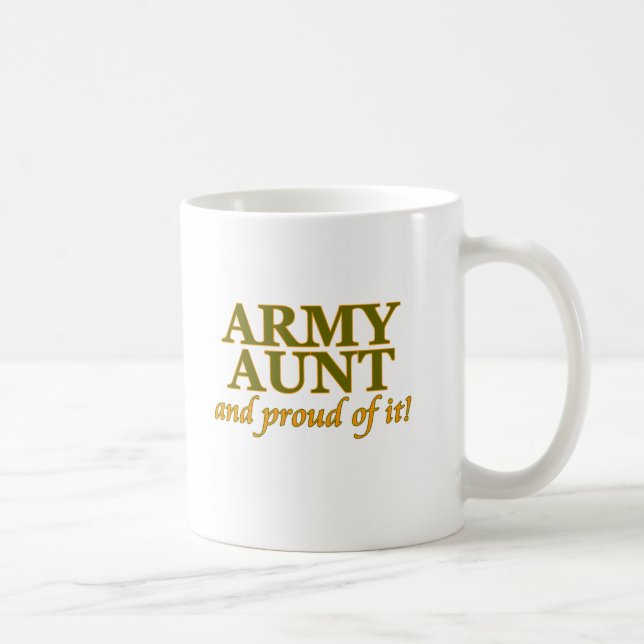Caneca De Café Tia do exército e orgulhoso dele (Direita)