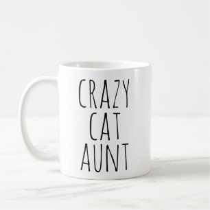 Caneca De Café Tia do Gato Louca Design de Texto