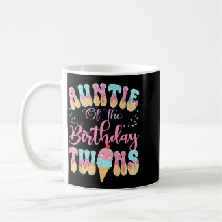 Caneca De Café Tia dos Gêmeos de Aniversário Drip de Sorvete Doce