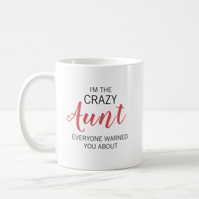 Caneca De Café Tia Louca Nome Personalizado (Esquerda)
