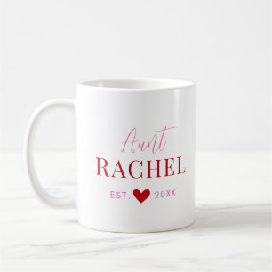 Caneca de Café Tia Monograma Personalizada