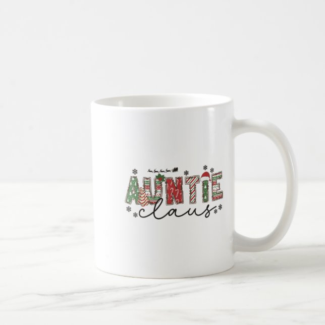 Caneca De Café Tia Natal Claus Xmas Pajamas Tia Announcem (Direita)