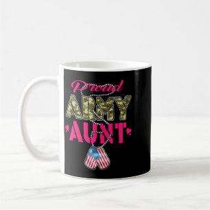 Caneca De Café Tia Orgulhosa do Exército Camuflada Bandeira Ident