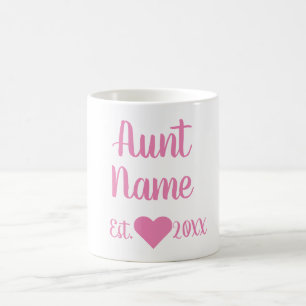 Caneca De Café Tia Personalizada com Mug Rosa Estabelecido