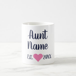 Caneca De Café Tia Personalizada Estabelecida Marinho Mug
