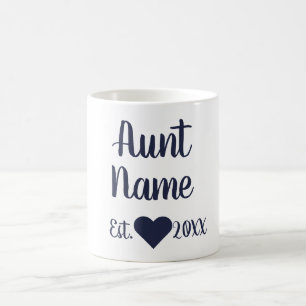 Caneca De Café Tia Personalizada Estabelecida Marinho Mug