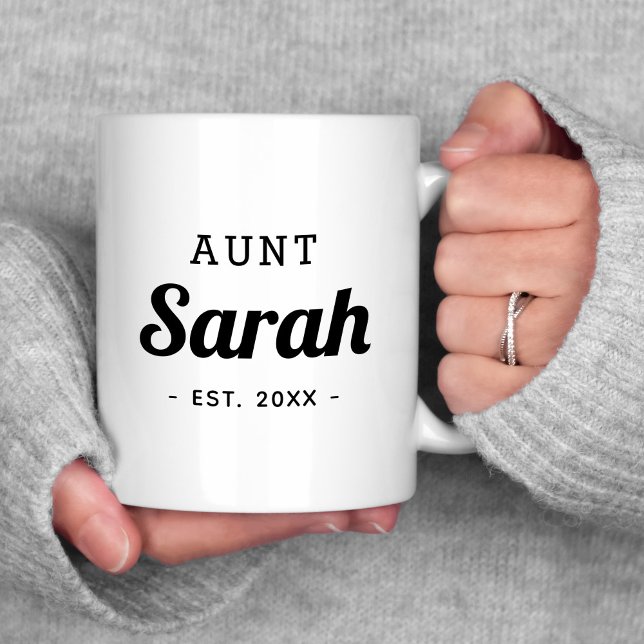 Caneca De Café Tia Personalizada Monograma (Criador carregado)