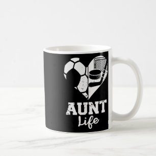 Caneca De Café Tia Vida Futebol Hóquei Coração Esportes Jogo Divi