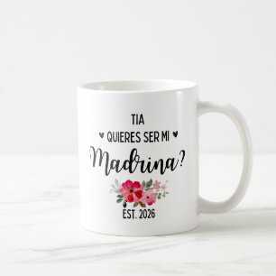 Caneca De Café Tias Madrinas 2026 Queres Ser Minha Madrinha