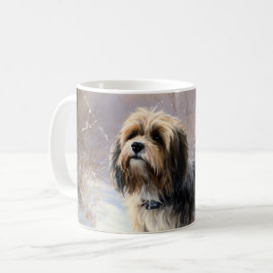 Caneca De Café Tibetan Terrier Deixe Nevar Natal