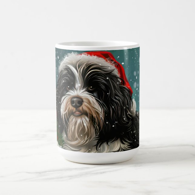 Caneca De Café Tibetano Terrier Dog Natal Festivo (Centro)