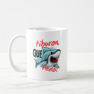 CANECA DE CAFÉ TIBURON DIZ QUE PEDO, TUBARÃO, O QUE ESTÁ ACONTECE