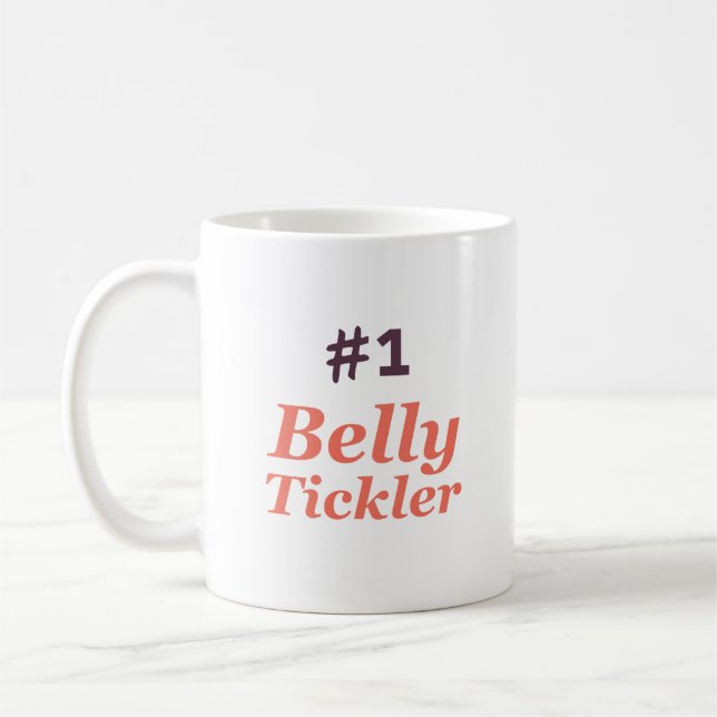 Caneca De Café Tickler da barriga #1 (branco) (Esquerda)