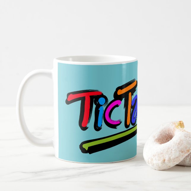 Caneca De Café TicTastic! Agrida para comemorar seu tics (Com Donut)