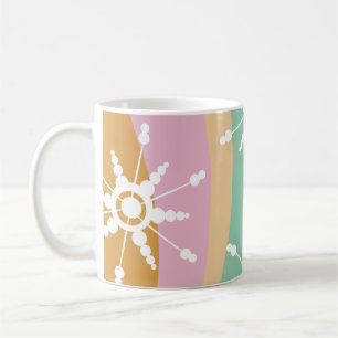 Caneca De Café Tie Dye Liquid Retro Groovy Natal Beige Green