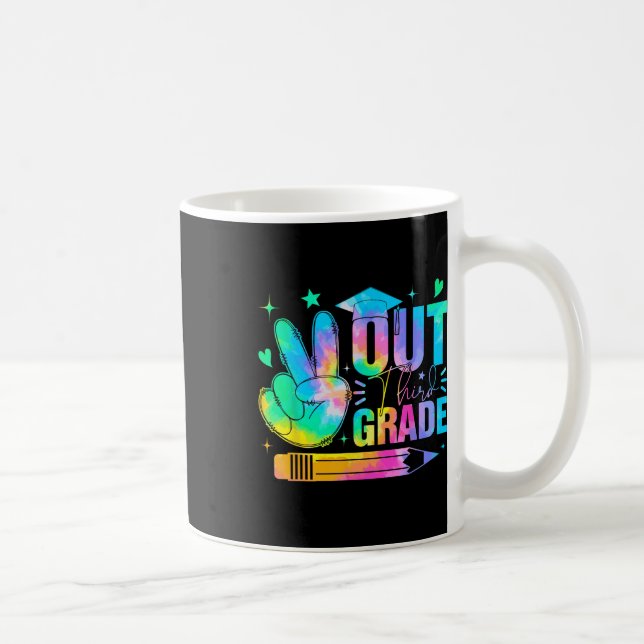 Caneca De Café Tie Dye Retro Peace Out Third Grade (Direita)