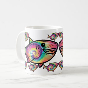 Caneca De Café Tie Dye Shark: Uma Delícia Aquática Colorida