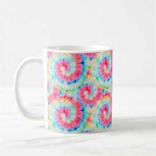 Caneca De Café Tie Dye Spiral. Linda Aquarela Suja Arte Sw