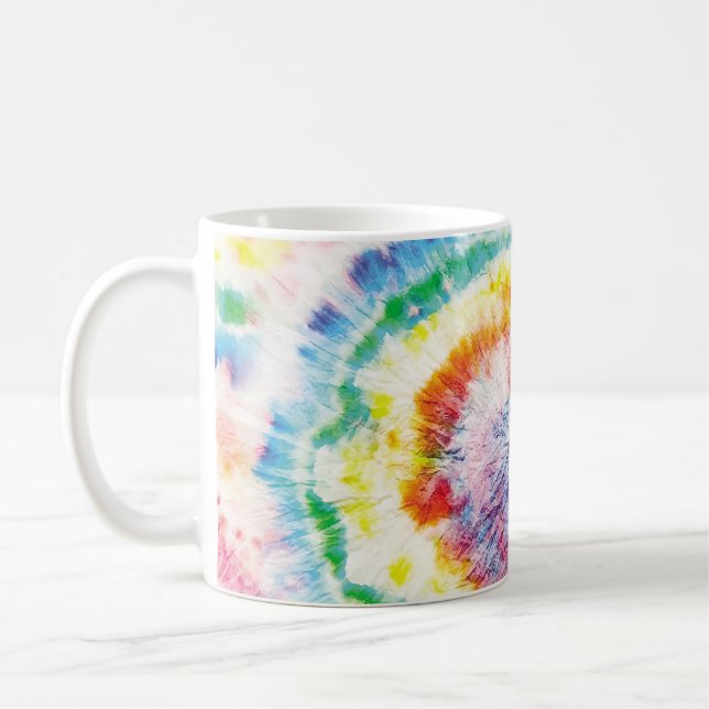 Caneca De Café Tie Dye Swirl. Padrão de Tiedye Invisível. Tecido  (Esquerda)