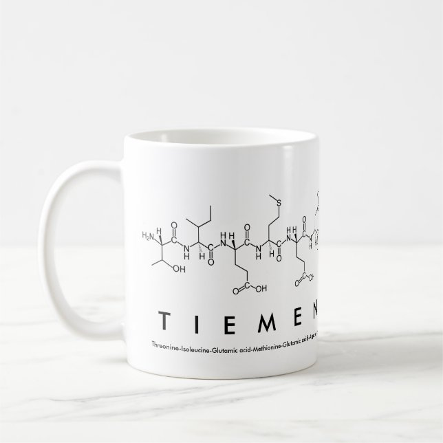 Caneca De Café Tiemen peptide nome mug (Esquerda)