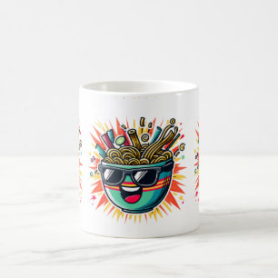 Caneca De Café Tigela de Ramen de Macarrão Cartoon Fofo Engraçado