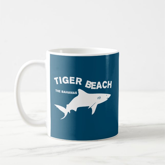Caneca De Café Tiger Beach - Bahamas | Mergulho Com Tubarões (Esquerda)