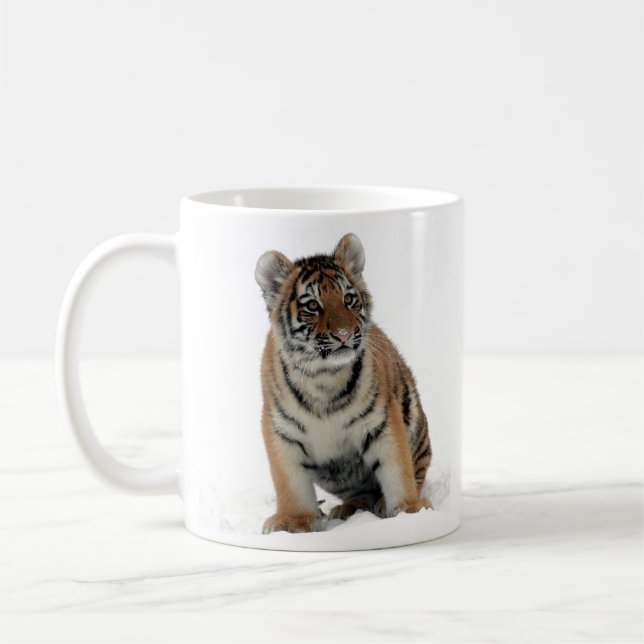 Caneca De Café Tiger Cub in the Snow Photograph (Esquerda)