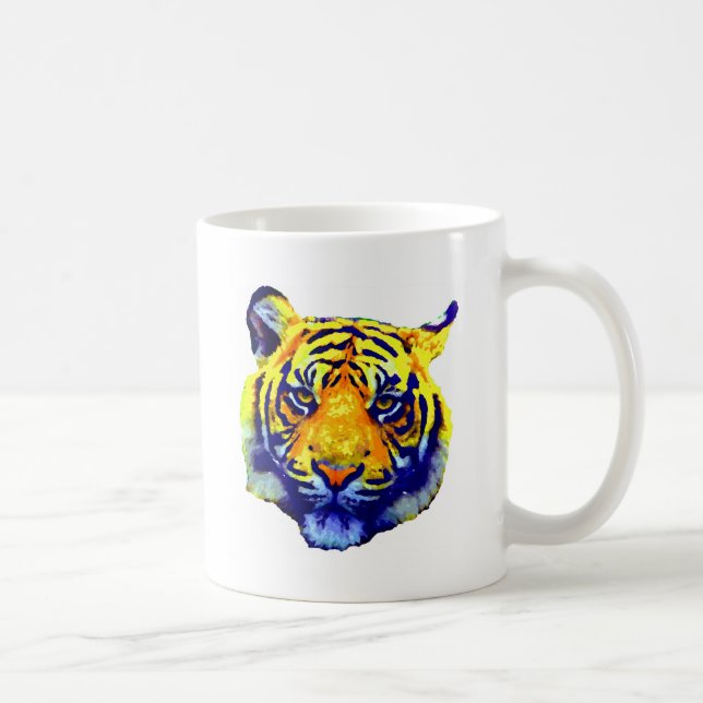 Caneca De Café Tiger Eyes Pop Art (Direita)