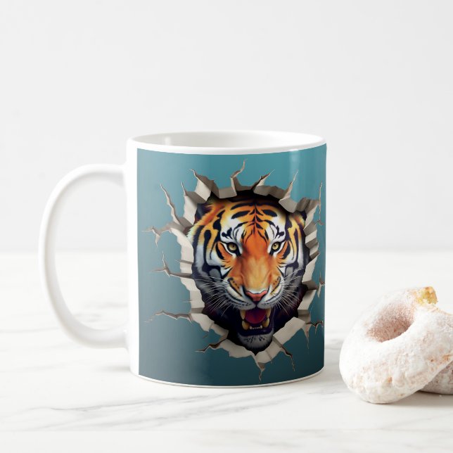 Caneca De Café Tiger Jungle Breaking Out (Com Donut)