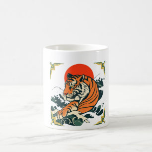 Caneca De Café Tiger Mug Japonês   Ukiyo-e inspirou a Arte Samura