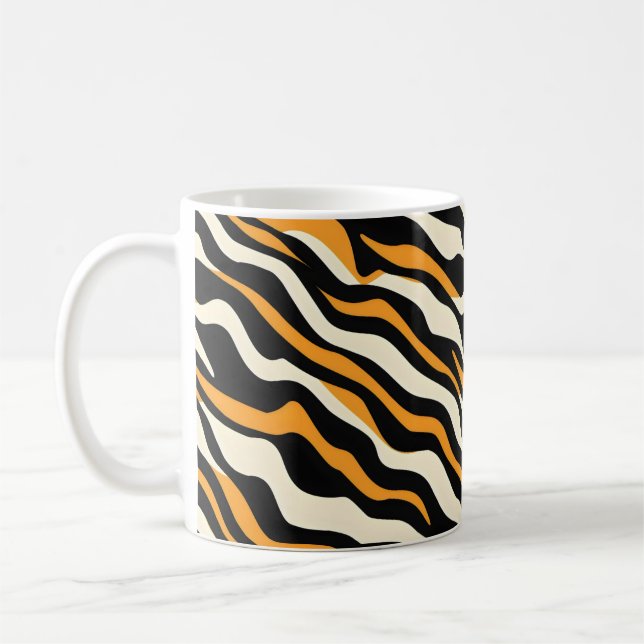 Caneca De Café Tiger Stipes Pattern (Esquerda)