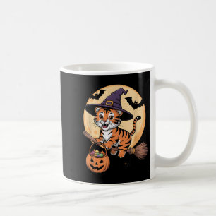 Caneca De Café Tiger Witch Hat Pumpkin Halloween Homens Mulher
