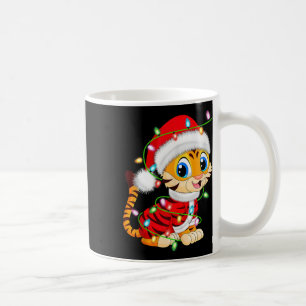 Caneca De Café Tiger Xmas Lighting Papais noeis Figurume Tigre Na