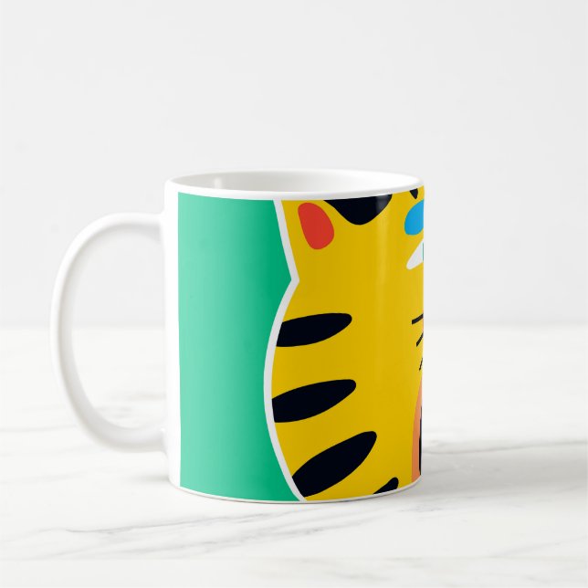 Caneca De Café tigre abstrato (Esquerda)