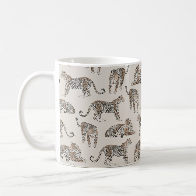 Caneca De Café Tigre Animal Rosa Moderno (Esquerda)
