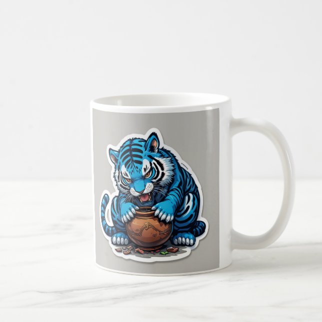 Caneca De Café Tigre azul (Direita)