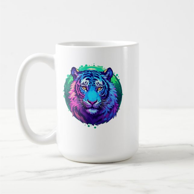 Caneca De Café Tigre Cibernético (Esquerda)