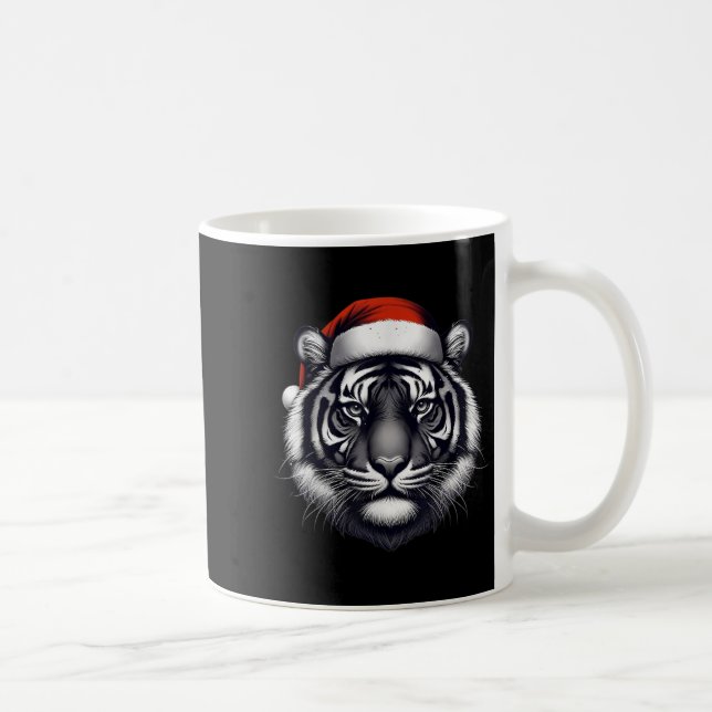Caneca De Café Tigre com o Papai Noel Natal Xmas Zoo do Lover (Direita)