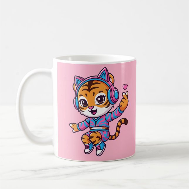 Caneca De Café Tigre dançante do K-pop (Esquerda)