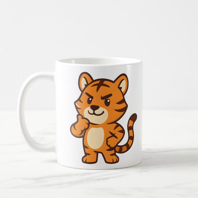 Caneca De Café Tigre de cor branca - Drinkware animal adorável (Esquerda)