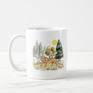 Caneca De Café Tigre de Corte com texto personalizado