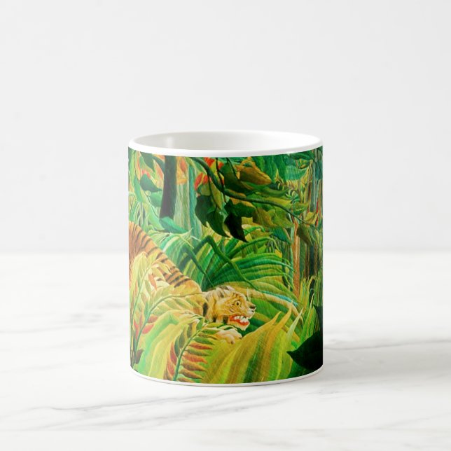 Caneca De Café Tigre de Henri Rousseau em uma tempestade tropical (Centro)