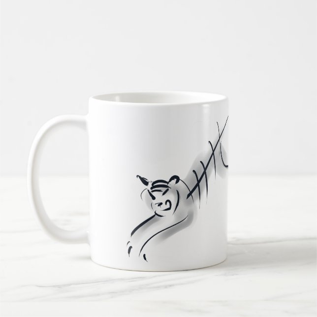 Caneca De Café Tigre de Ideograma Chinês estilizado de Ano Person (Esquerda)