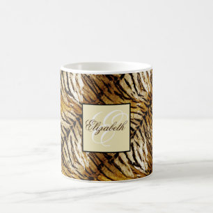 Caneca De Café Tigre de pele, na moda, tigre, listrado, impressã