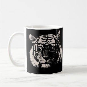 Caneca De Café Tigre do hipster com vidros